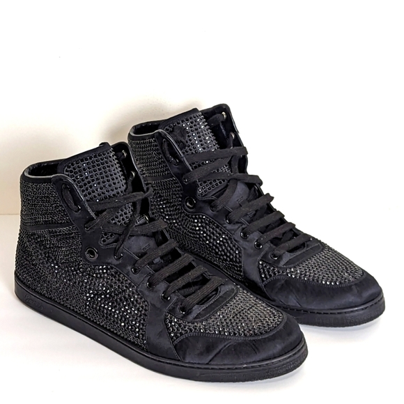 Gucci Other - Men's Black Gucci High-Top Sneaker with Crystal Studs